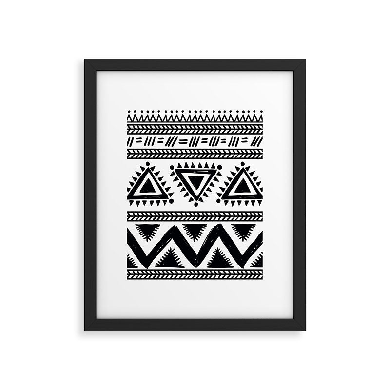 Tribal black and white Framed Art Print Gallery Image 4