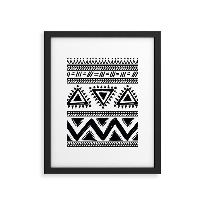 Tribal black and white Framed Art Print Gallery Image 1