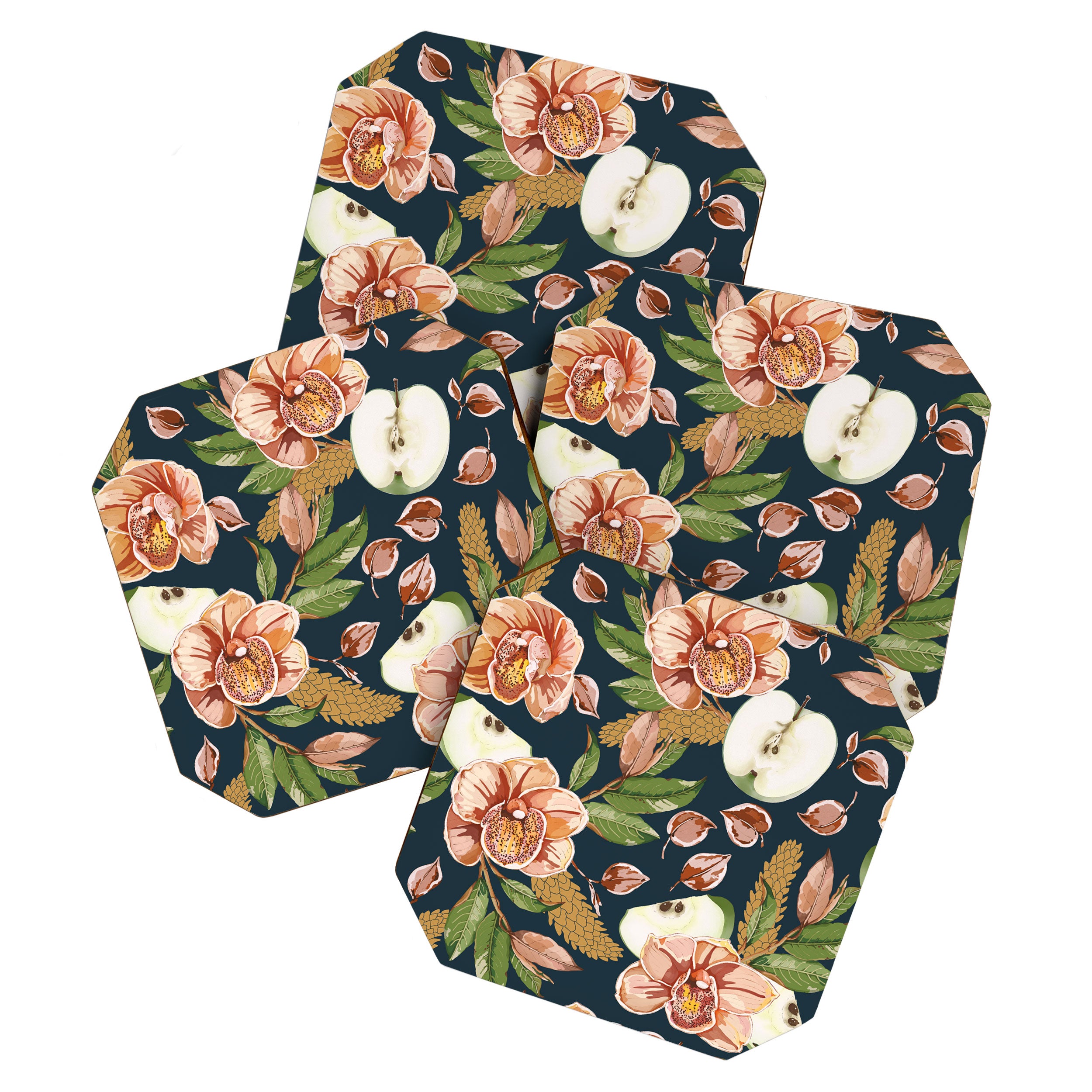 Tropical flowers autumn field D Coaster Gallery Image 1