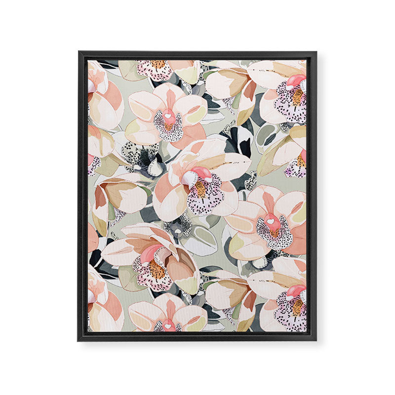 Tropical flowery leafy A Framed Canvas Print Gallery Image 8