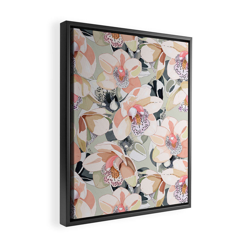Tropical flowery leafy A Framed Canvas Print Gallery Image 2