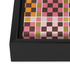 Vibrant Checkered Grid Framed Canvas Print Gallery Image 3