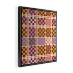 Vibrant Checkered Grid Framed Canvas Print Gallery Image 2