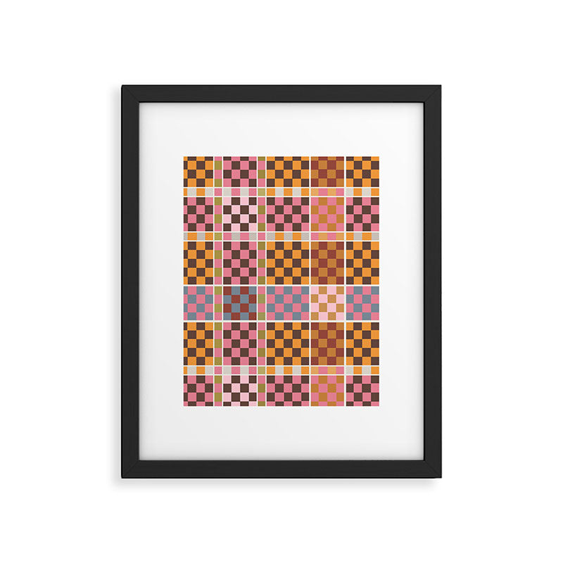 Vibrant Checkered Grid Framed Art Print Gallery Image 6