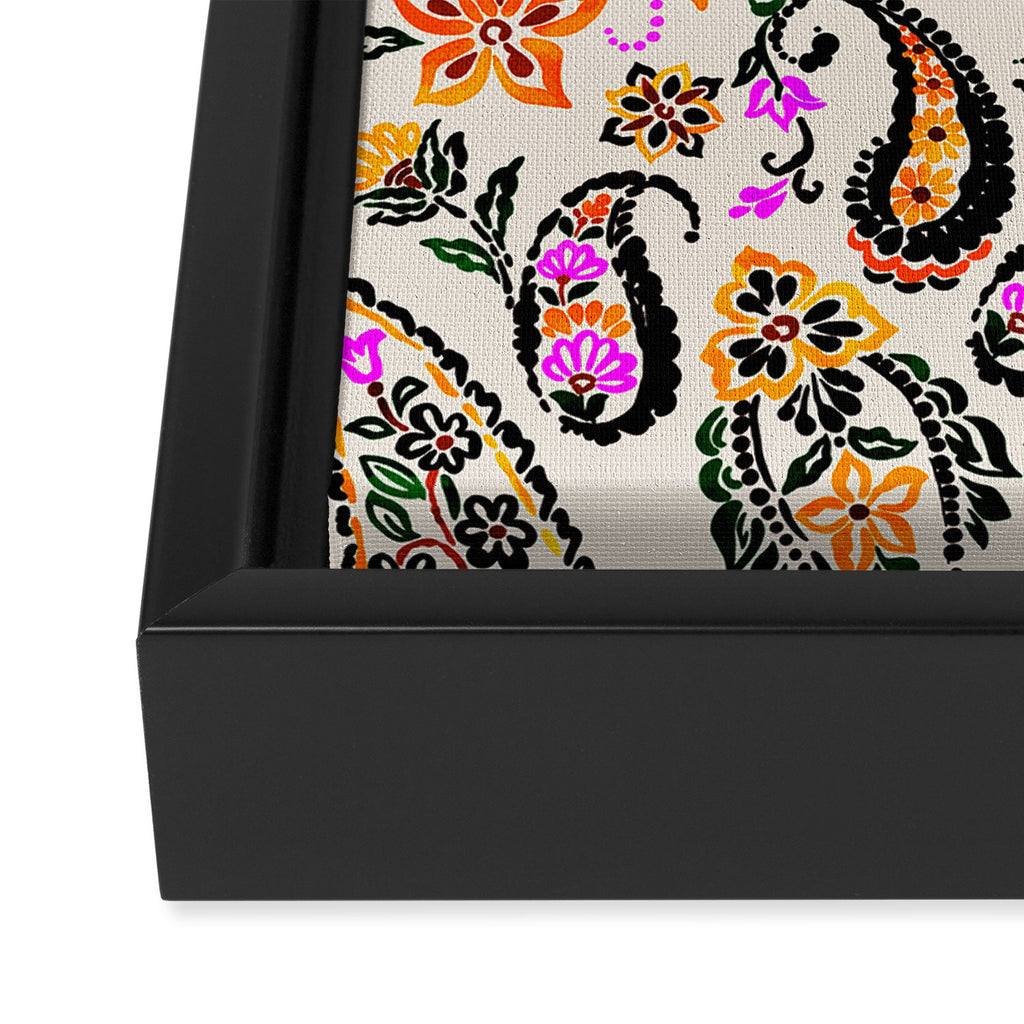 Vibrant paisley print Framed Canvas Print Gallery Image 3
