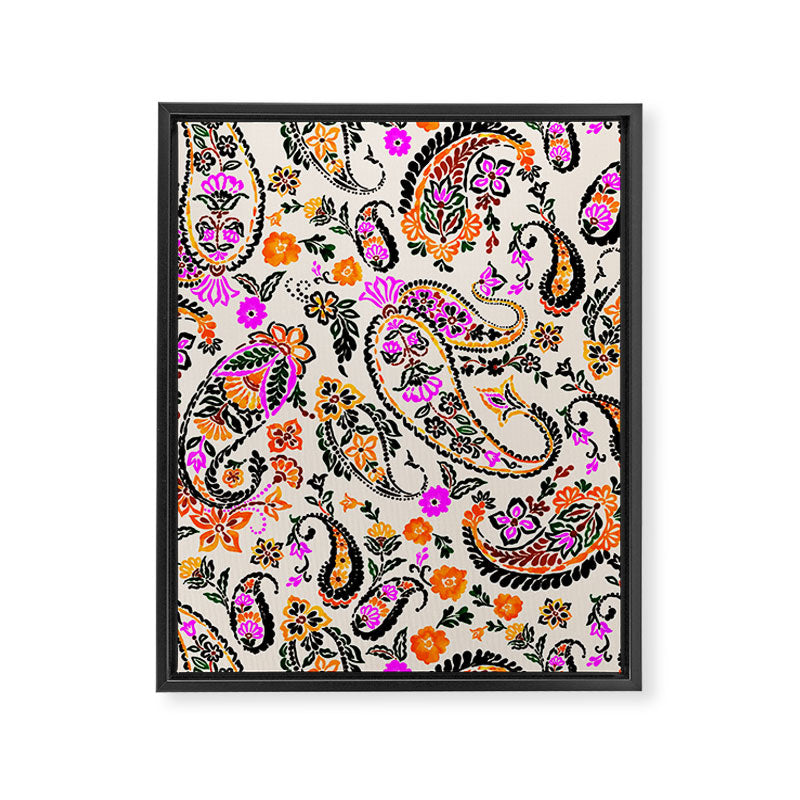 Vibrant paisley print Framed Canvas Print Gallery Image 8