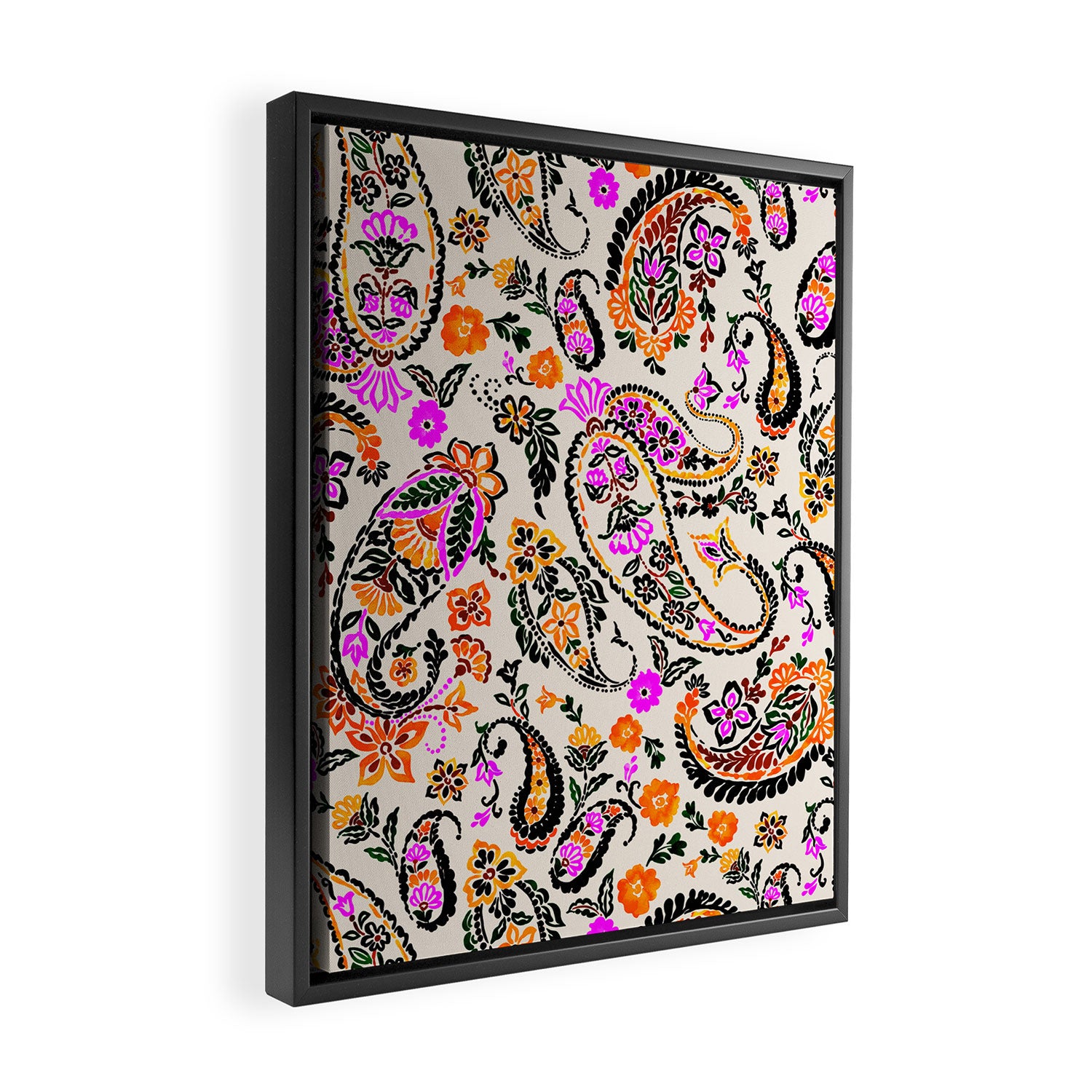 Vibrant paisley print Framed Canvas Print Gallery Image 2