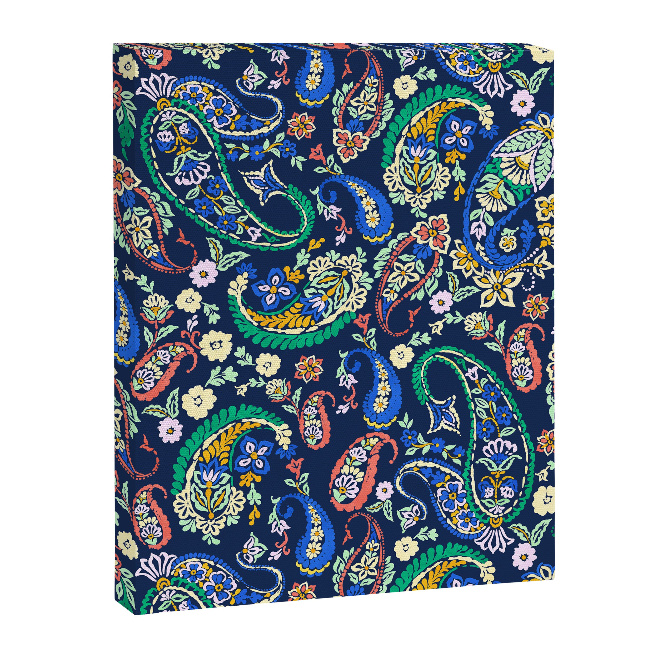 Vibrant paisley print on dark Canvas Print Gallery Image 8