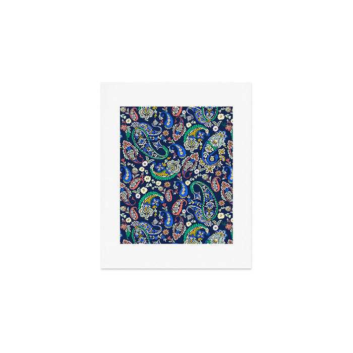Vibrant paisley print on dark Art Print Gallery Image 1