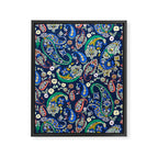 Vibrant paisley print on dark Framed Canvas Print Gallery Image 8