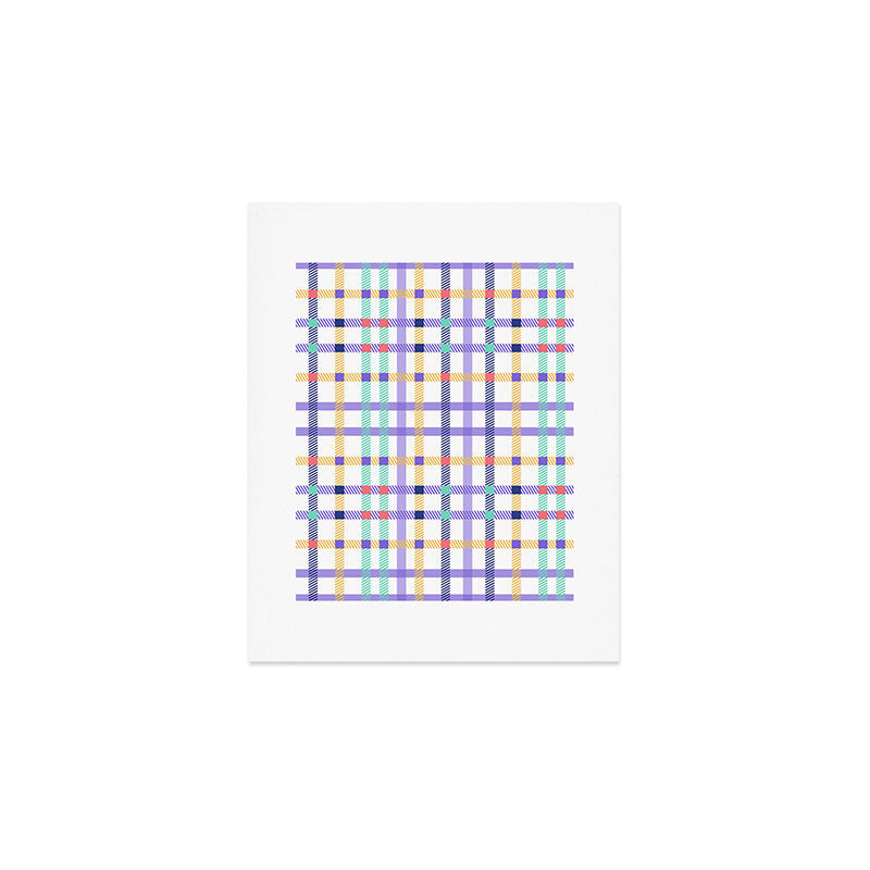 Vibrant Plaid Fusion A Art Print Gallery Image 1