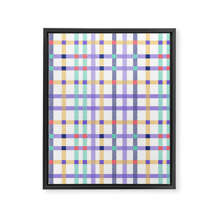 Vibrant Plaid Fusion A Framed Canvas Print Gallery Image 1