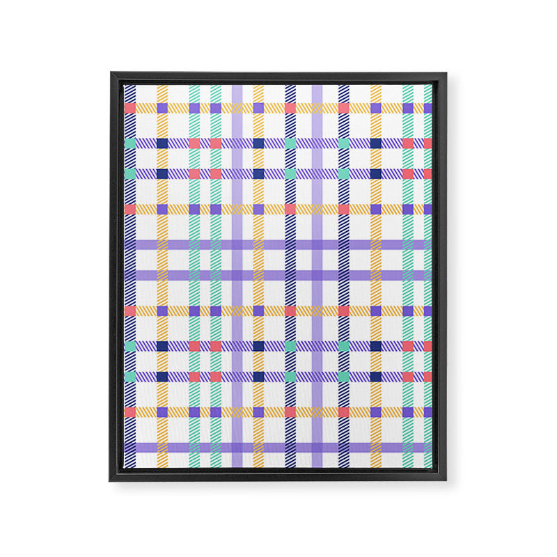 Vibrant Plaid Fusion A Framed Canvas Print Gallery Image 8