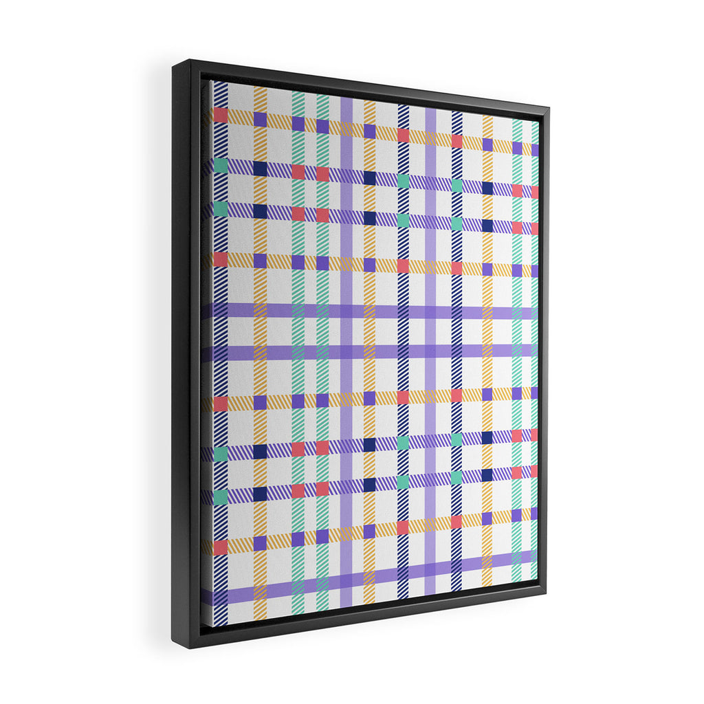 Vibrant Plaid Fusion A Framed Canvas Print Gallery Image 2