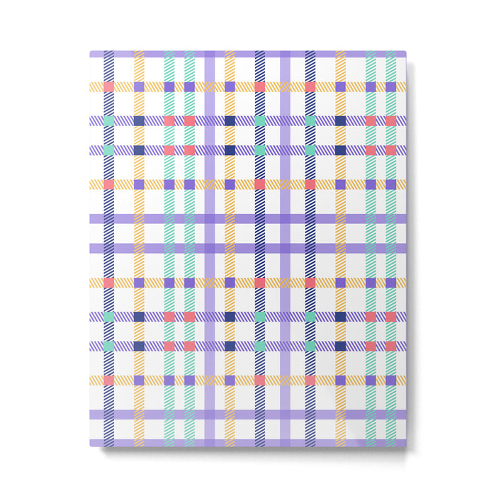 Vibrant Plaid Fusion A Metal Print Gallery Image 1