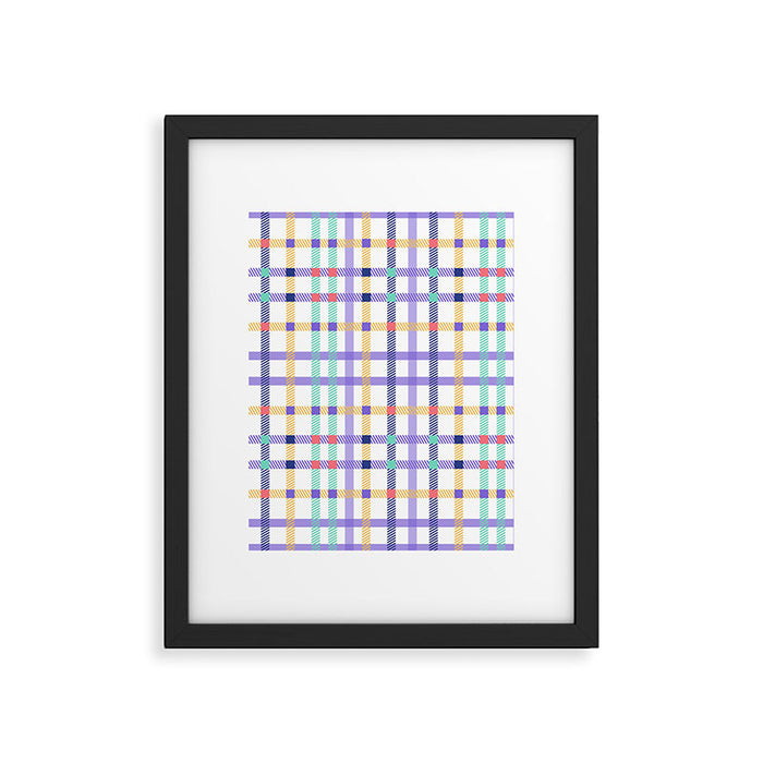Vibrant Plaid Fusion A Framed Art Print Gallery Image 1