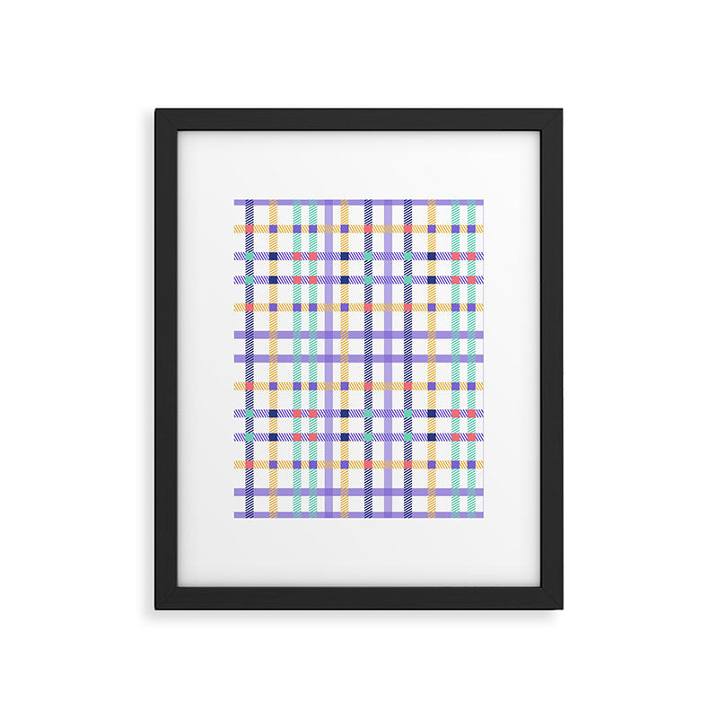 Vibrant Plaid Fusion A Framed Art Print Gallery Image 6