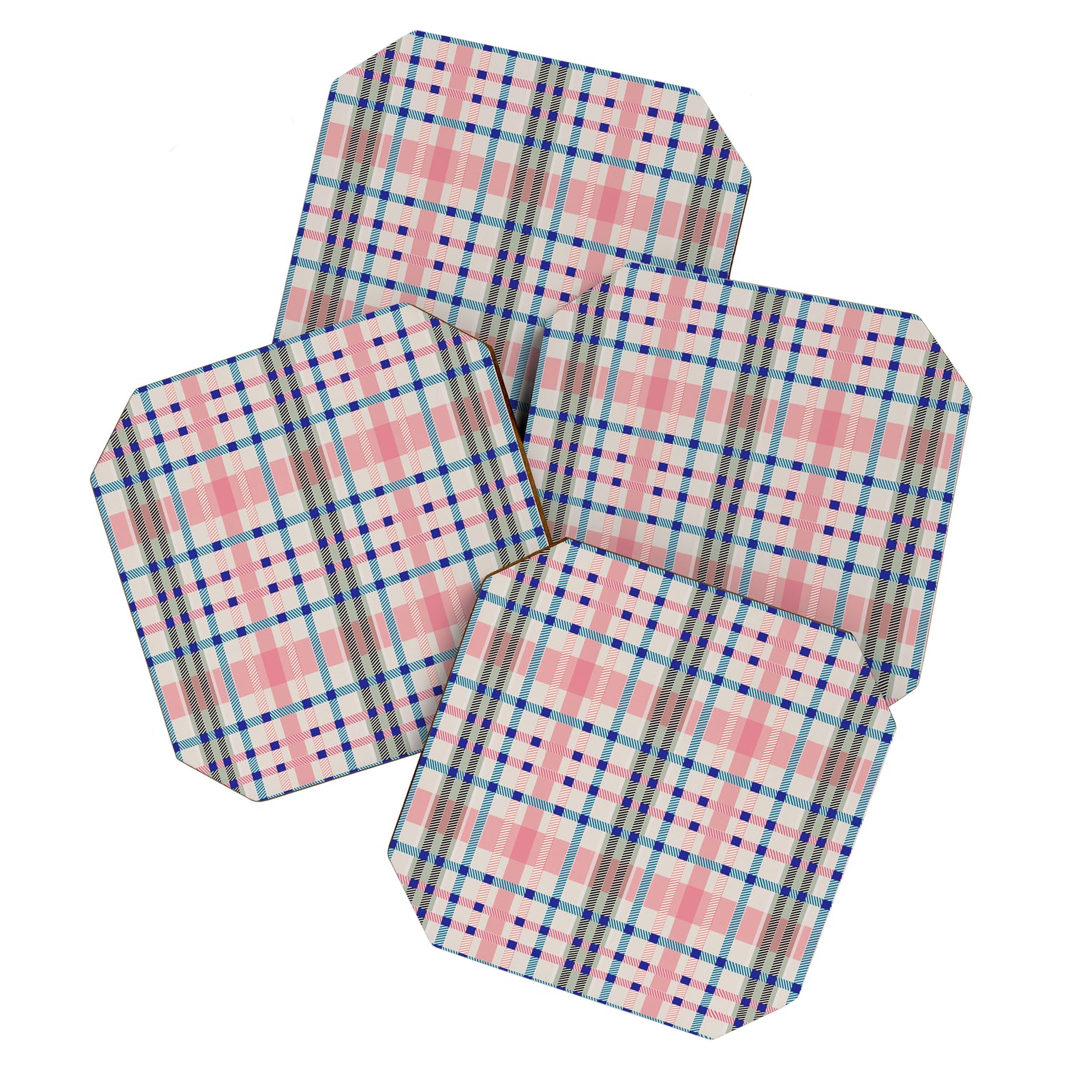 Vibrant Plaid Fusion B Coaster Gallery Image 1