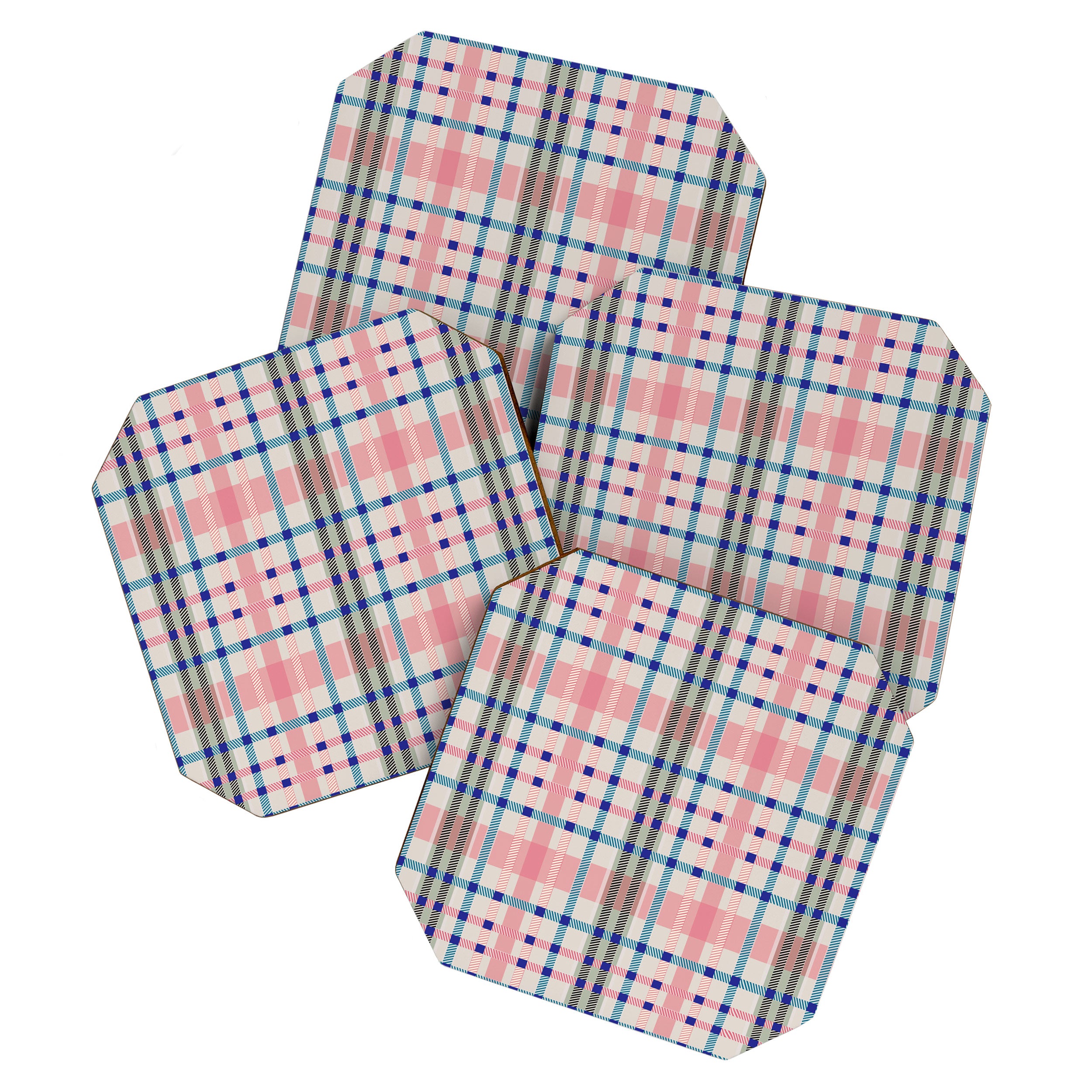 Vibrant Plaid Fusion B Coaster Gallery Image 1