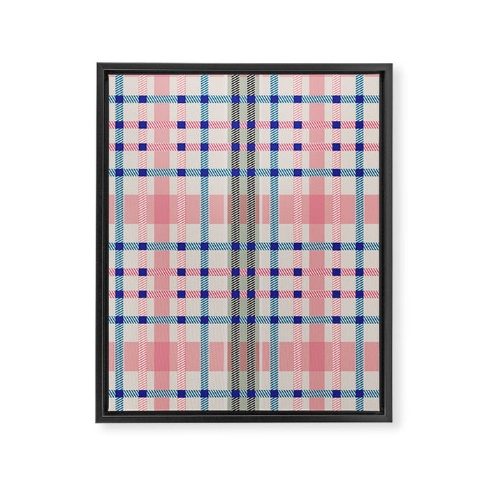 Vibrant Plaid Fusion B Framed Canvas Print Gallery Image 1