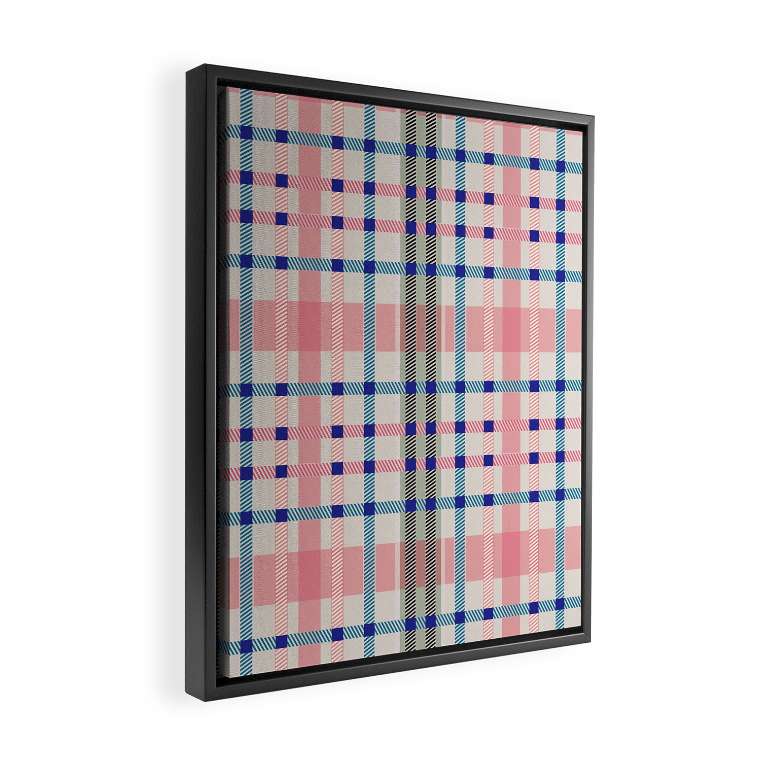 Vibrant Plaid Fusion B Framed Canvas Print Gallery Image 2