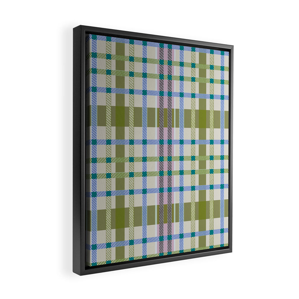 Vibrant Plaid Fusion C Framed Canvas Print Gallery Image 2