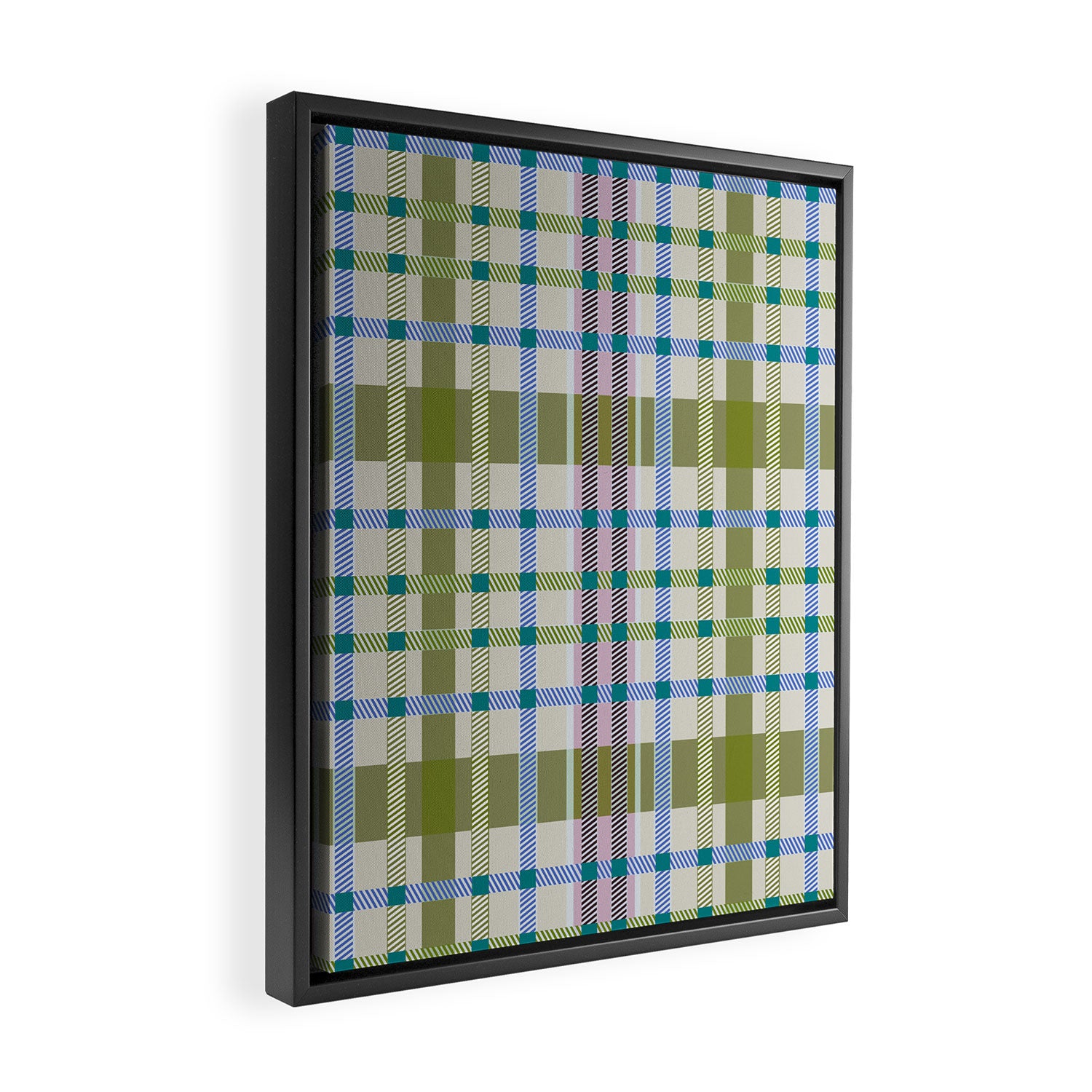Vibrant Plaid Fusion C Framed Canvas Print Gallery Image 2
