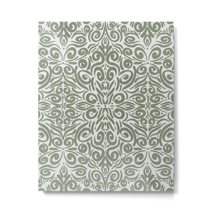 Vintage Green Spirals Metal Print Gallery Image 1