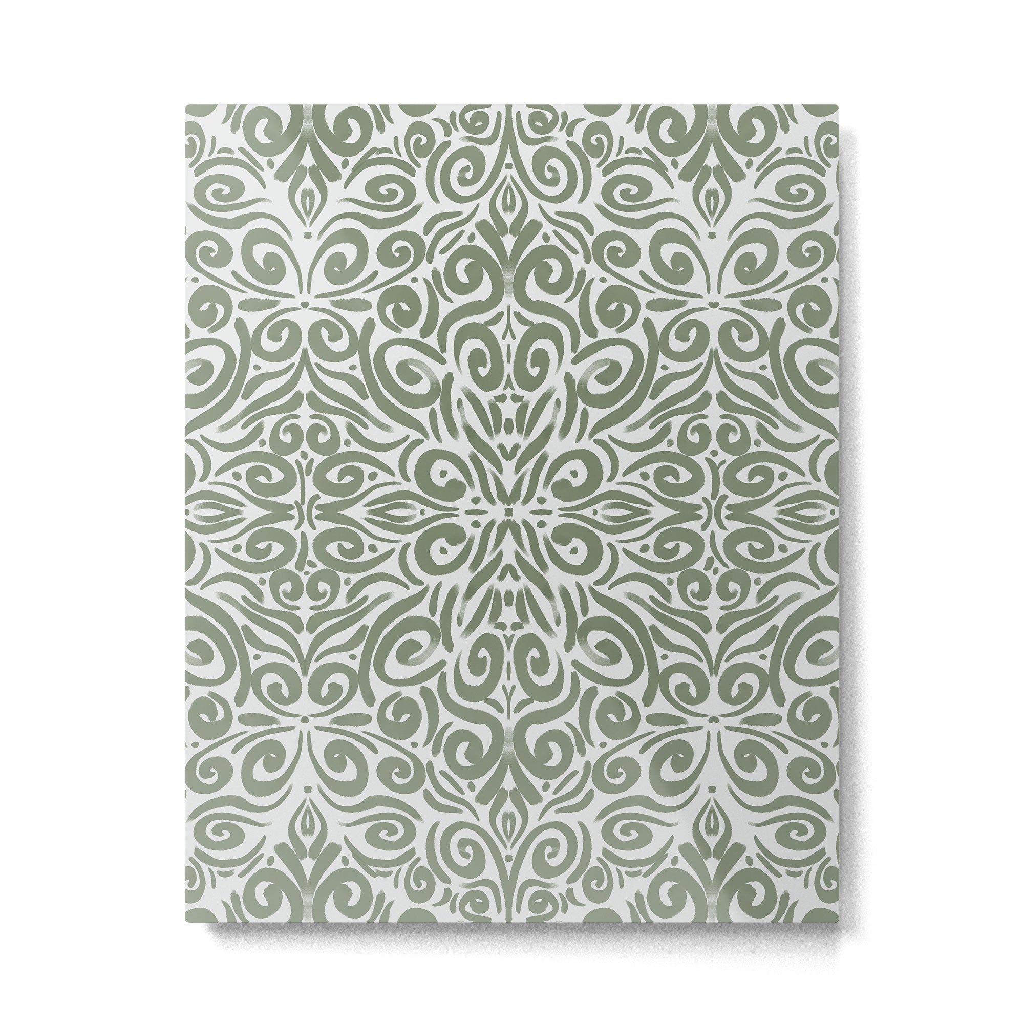 Vintage Green Spirals Metal Print Gallery Image 4