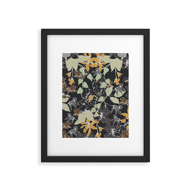 Vintage Midnight Florals Framed Art Print Gallery Image 5