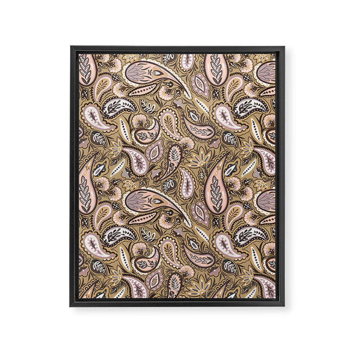 Vintage Paisley Harmony Framed Canvas Print Gallery Image 1