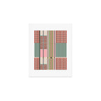 Vintage Striped Geometric Art Print Gallery Image 1