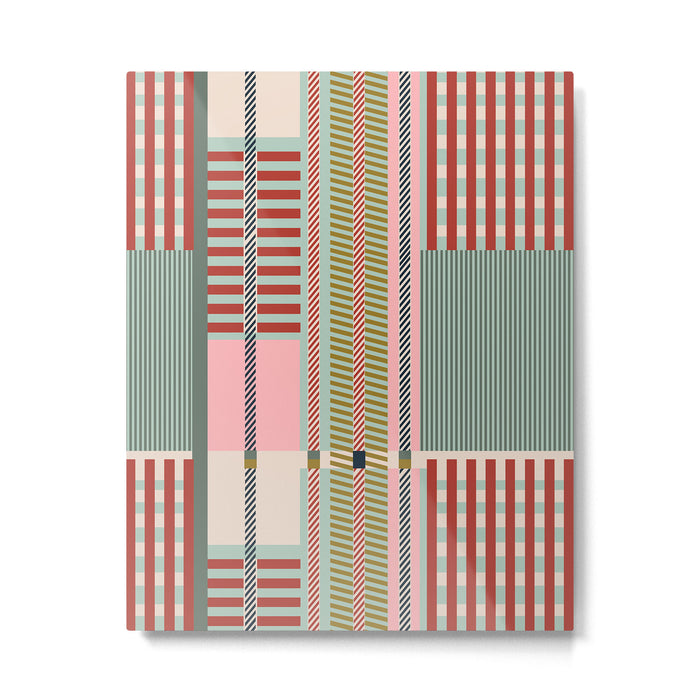 Vintage Striped Geometric Metal Print Gallery Image 1