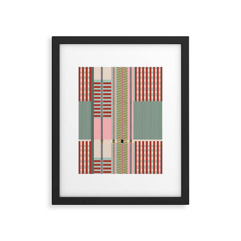 Vintage Striped Geometric Framed Art Print Gallery Image 6