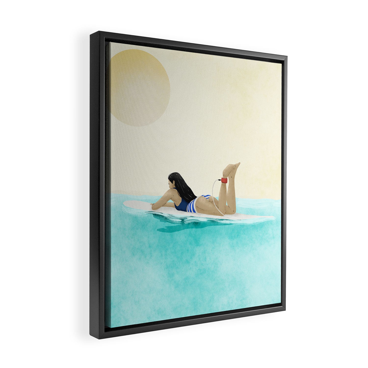 Wait for your perfect wave C Framed Canvas Print Gallery Image 2