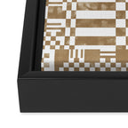 Warm Vintage Checks Framed Canvas Print Gallery Image 3