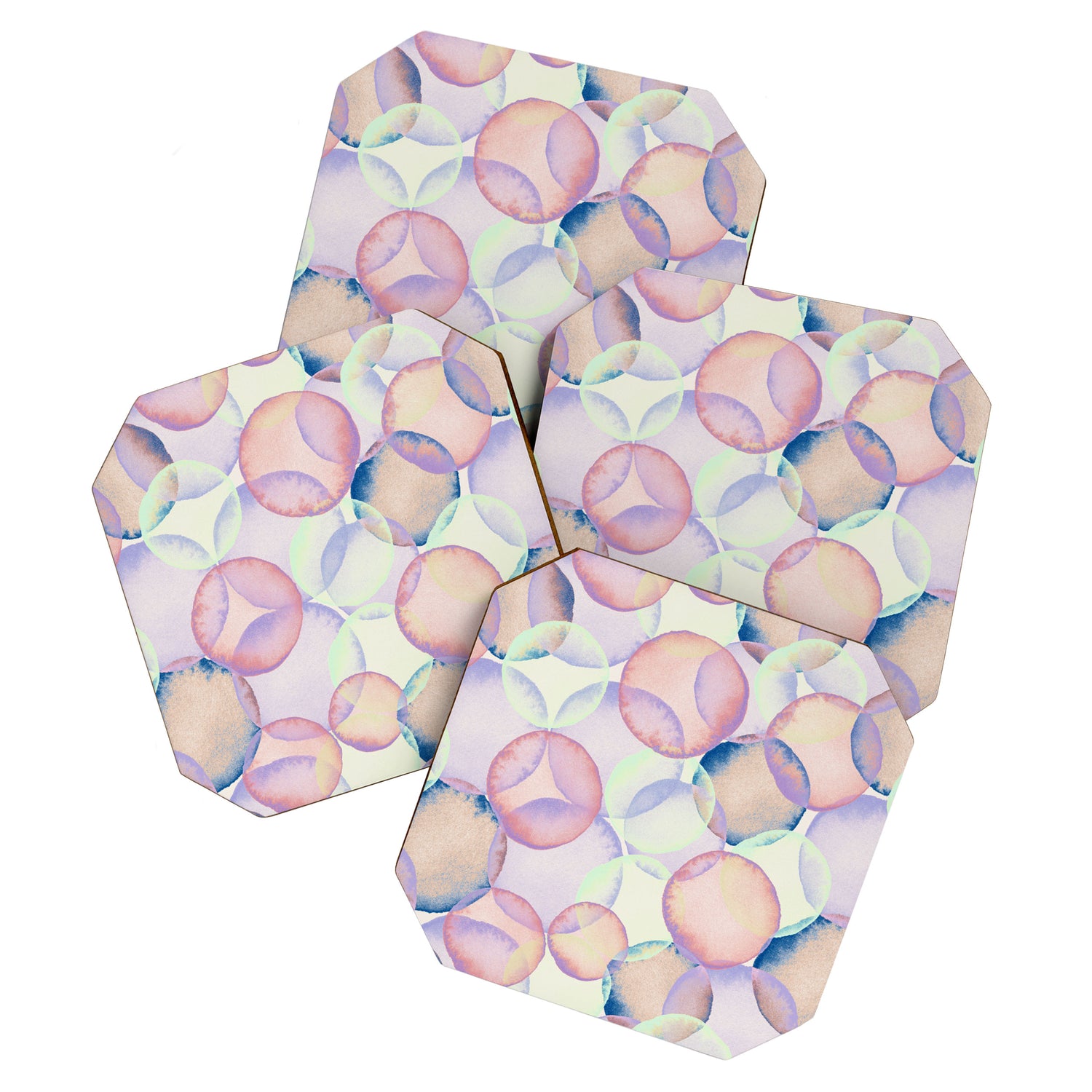 Watercolor circles overlay Coaster Gallery Image 1