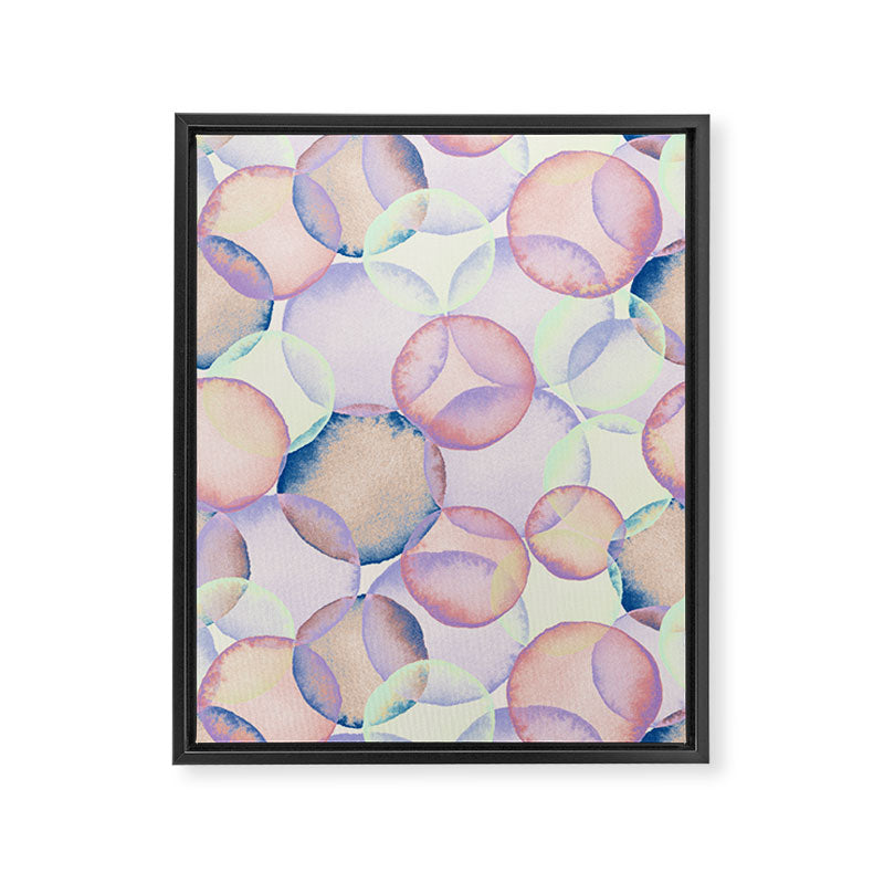 Watercolor circles overlay Framed Canvas Print Gallery Image 8