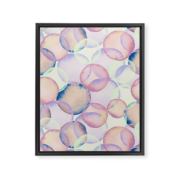 Watercolor circles overlay Framed Canvas Print Gallery Image 1