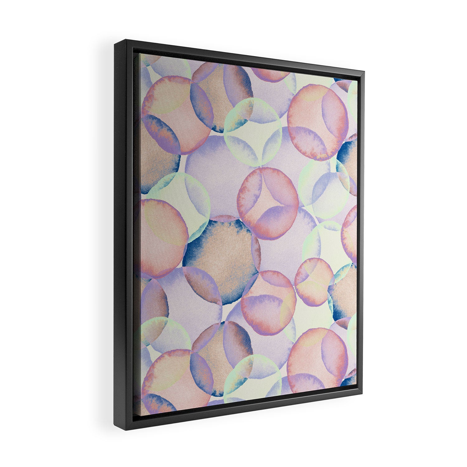 Watercolor circles overlay Framed Canvas Print Gallery Image 2