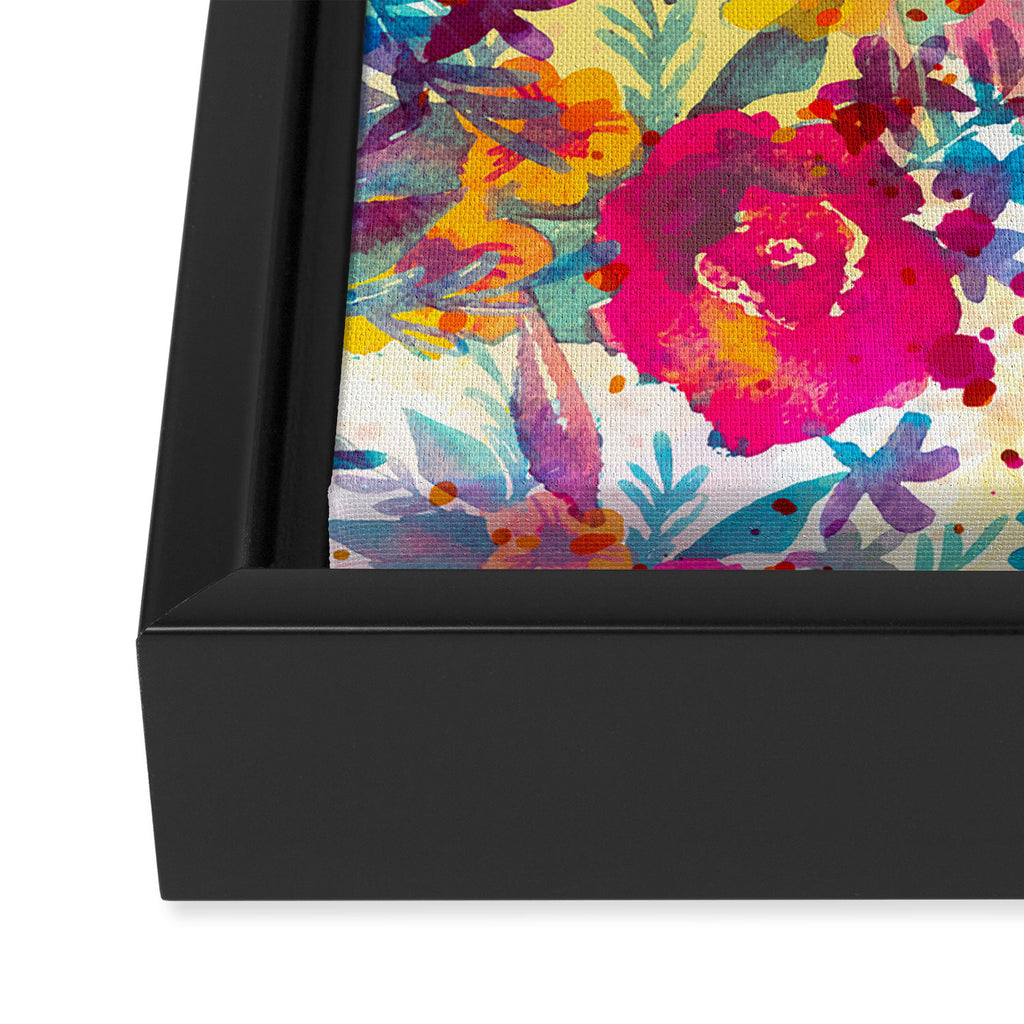 Watercolor flowers and plants 02 Framed Canvas Print Gallery Image 3