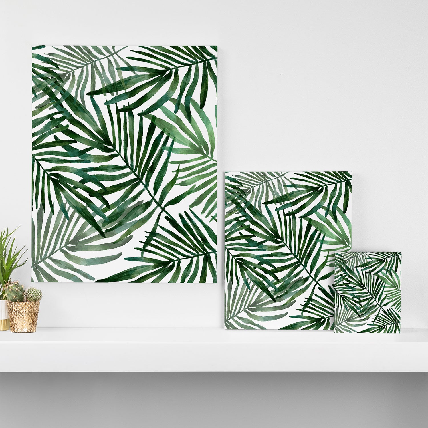 Watercolor simple leaves Canvas Print Gallery Image 3