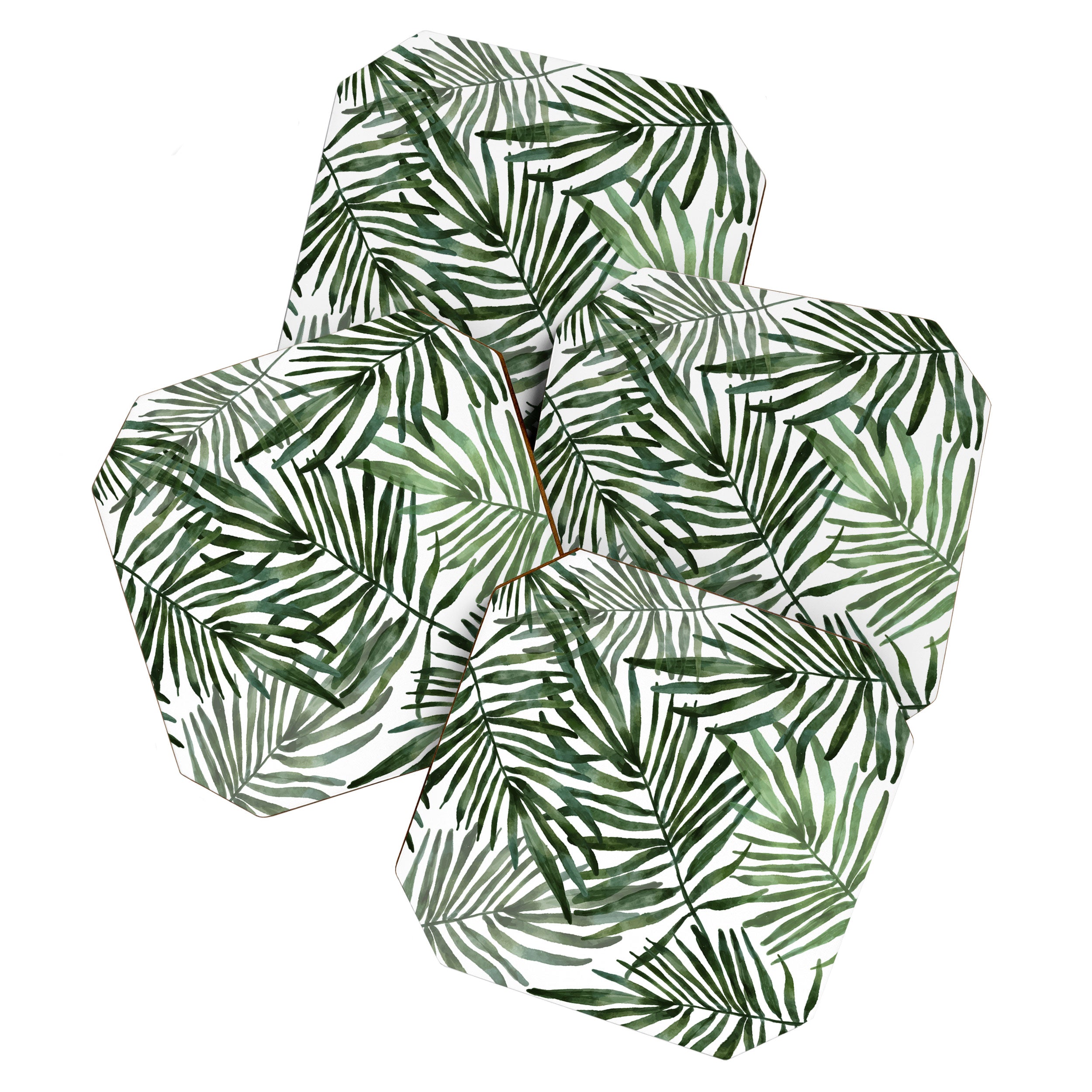 Watercolor simple leaves Coaster Gallery Image 1