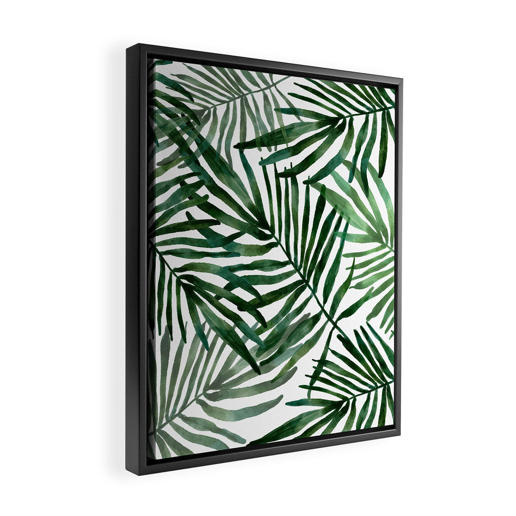 Watercolor simple leaves Framed Canvas Print Gallery Image 2