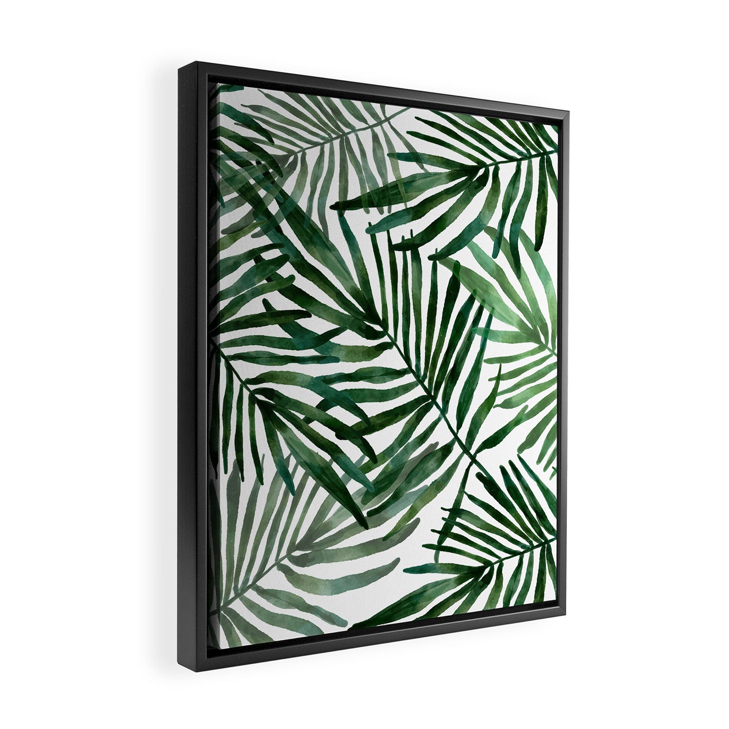 Watercolor simple leaves Framed Canvas Print Gallery Image 2