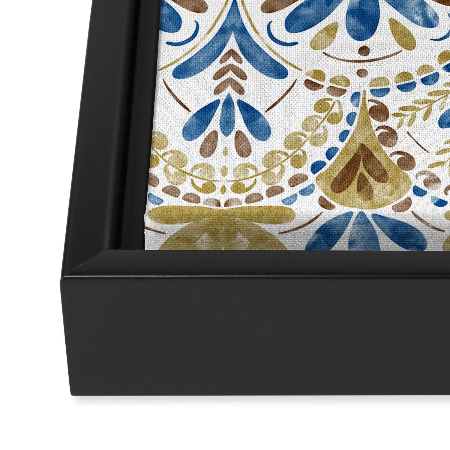 Whimsical Botanical Tile Framed Canvas Print Gallery Image 3