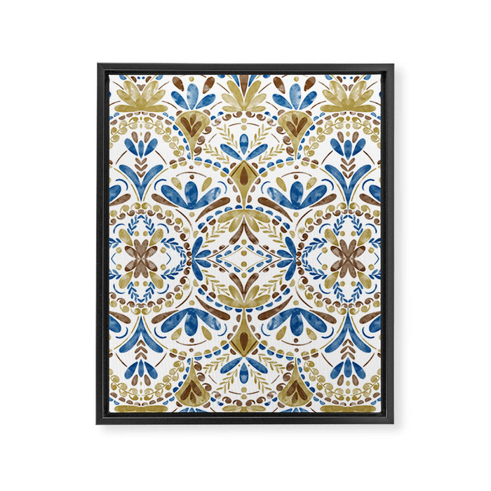 Whimsical Botanical Tile Framed Canvas Print Gallery Image 1