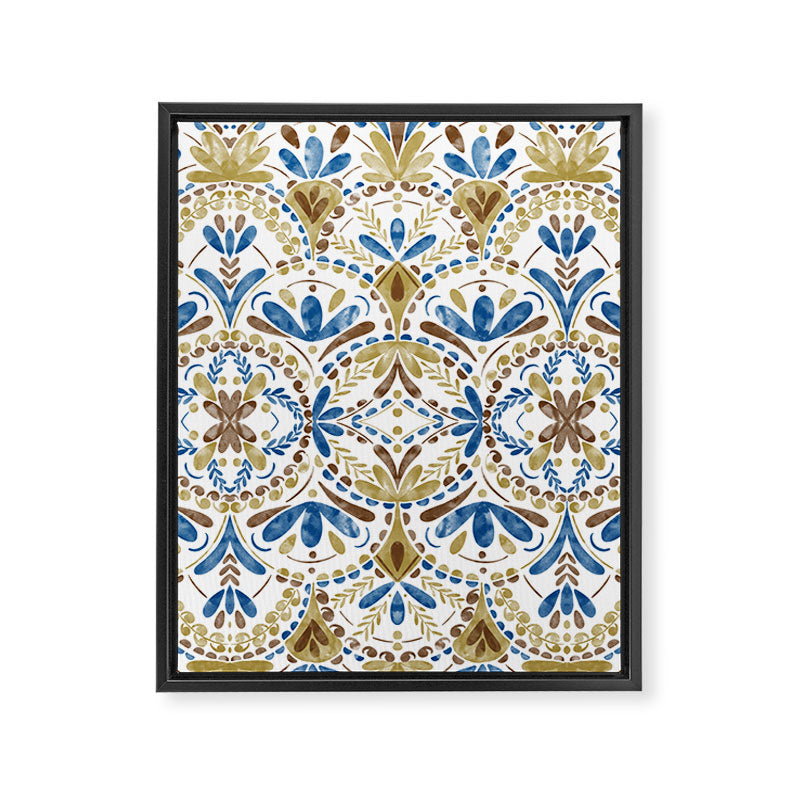 Whimsical Botanical Tile Framed Canvas Print Gallery Image 8