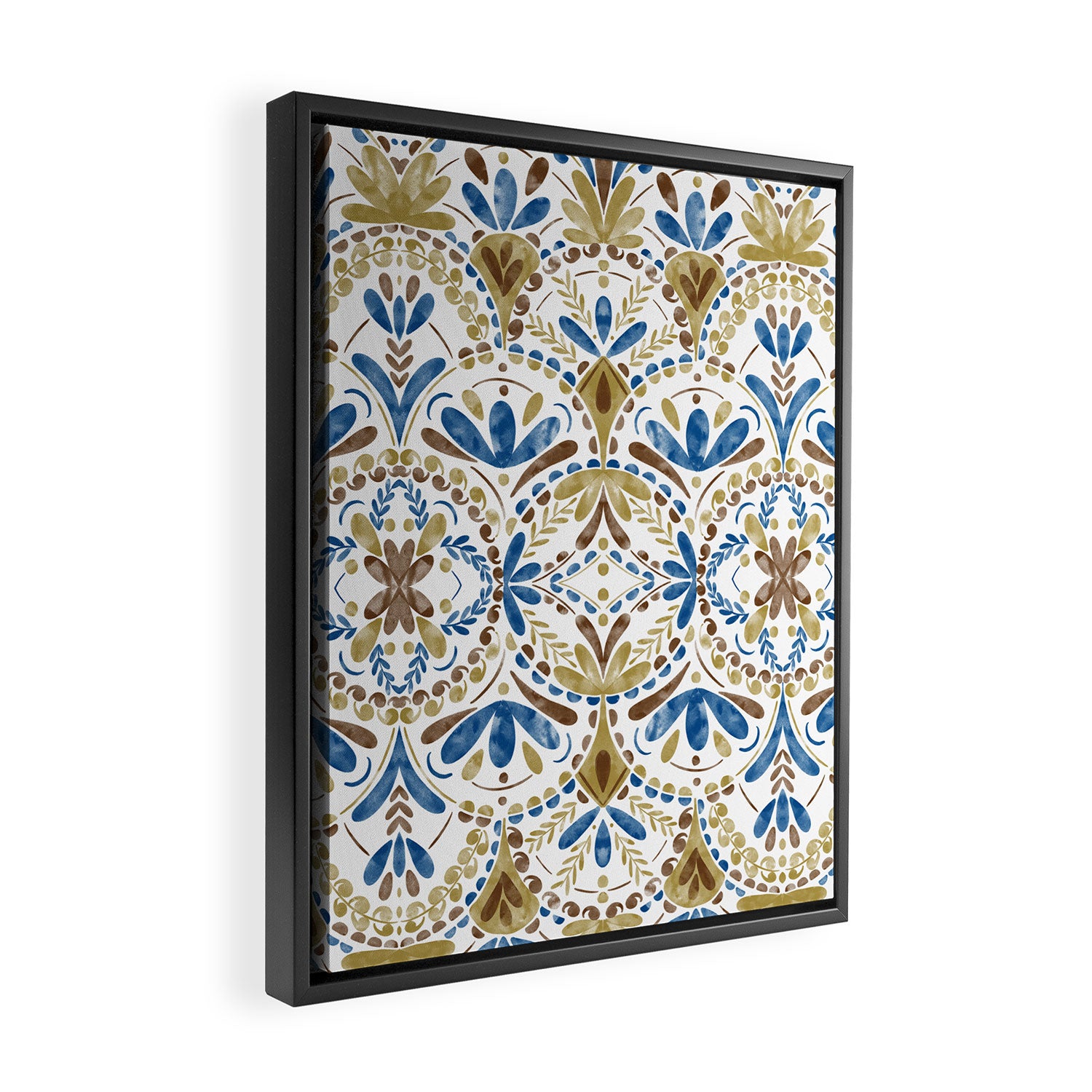 Whimsical Botanical Tile Framed Canvas Print Gallery Image 2