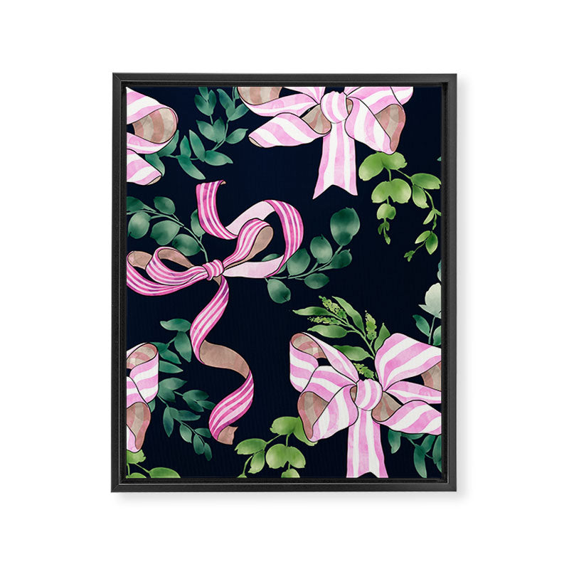 Whimsical Cheerful Bows Plants Framed Canvas Print Gallery Image 8